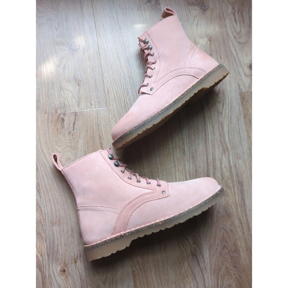 Birkenstock Bryson Combat Pink Suede Boots EU 41 Women 10-10.5 - Picture 8 of 12